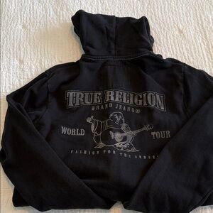 True Religion Black Zip Up Sweater